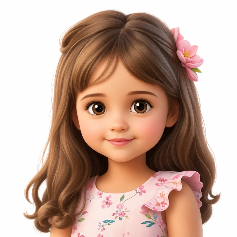 Lia drawn as a storybook character